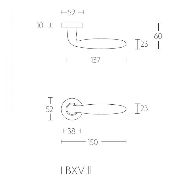 BASIC LBXVIII Deurkrukken op ronde rozet PVD Koper