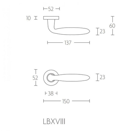 BASIC LBXVIII Deurkrukken op ronde rozet PVD Koper