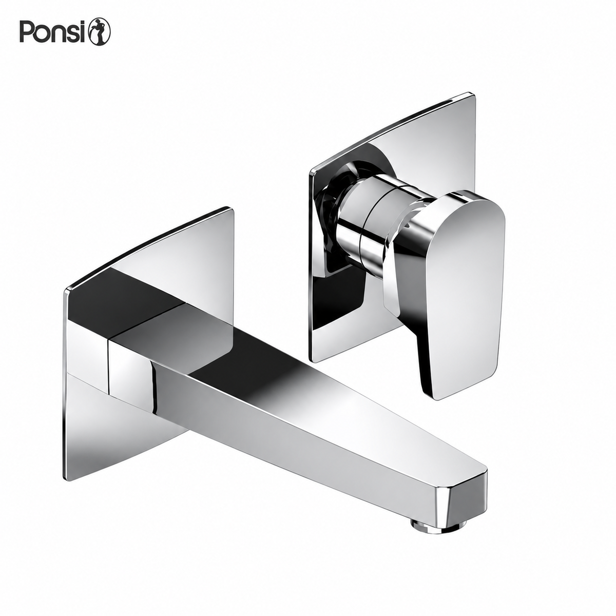 Ponsi EcoPower Italiaans design 2 gats inbouw wandmengkraan Chroom