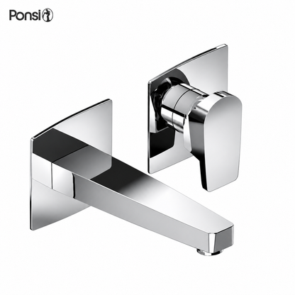 Ponsi EcoPower Italiaans design 2 gats inbouw wandmengkraan Chroom