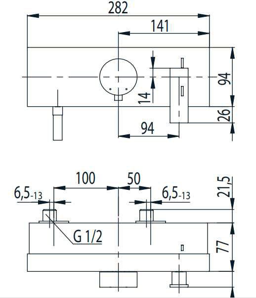 Jado Cubic design thermostaat douchekraan chroom