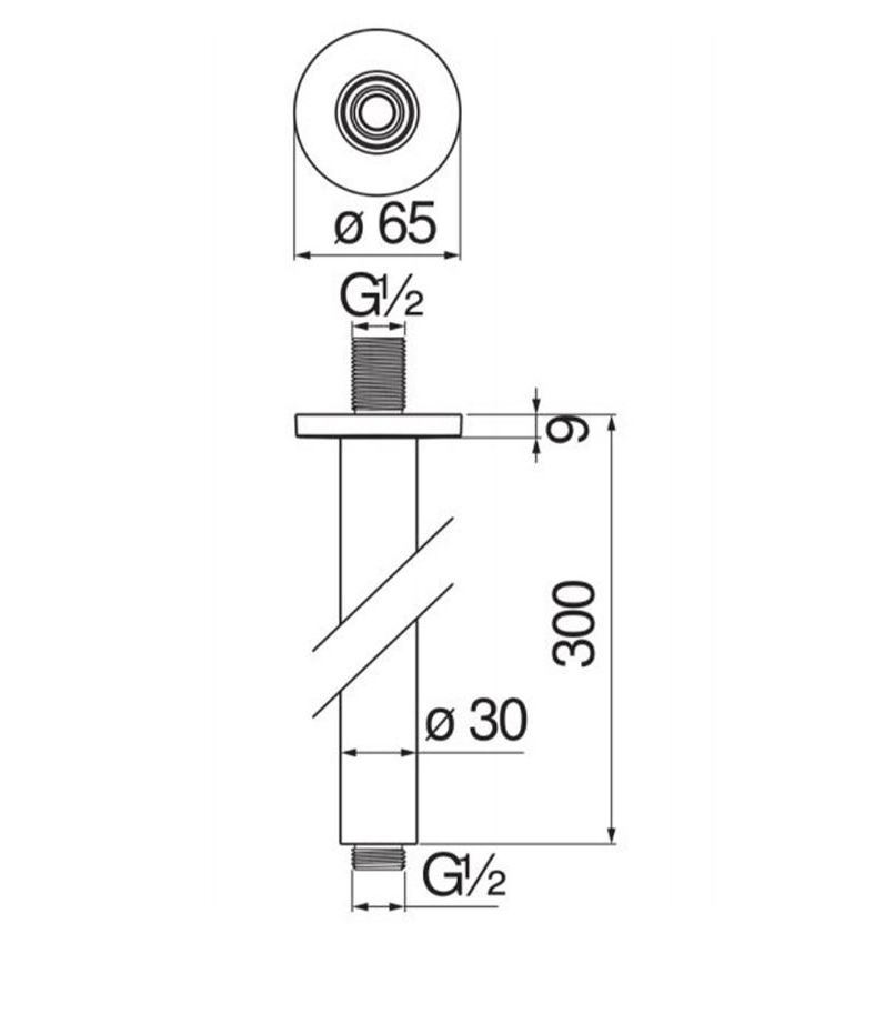 Treemme compleet 2-weg inbouw thermostaat set hoofddouche Ø 300 mm mat zwart