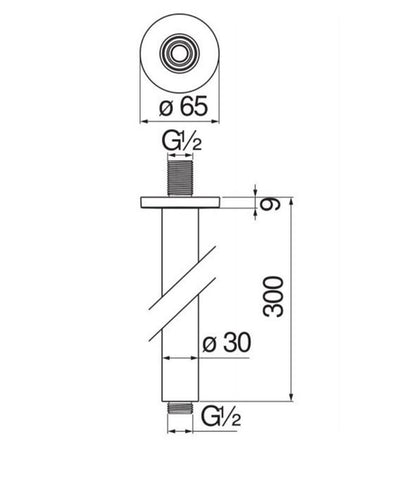 Treemme compleet 2-weg inbouw thermostaat set hoofddouche Ø 300 mm mat zwart