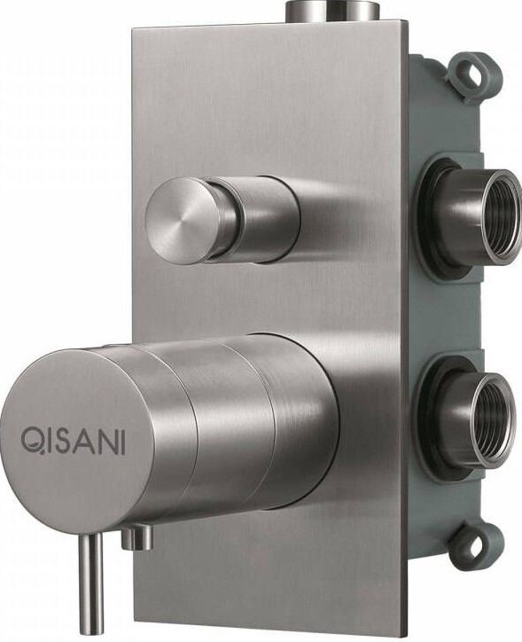 Qisani Waterevolution Flow inbouwbox universeel thermostatische inbouwkraan 2-weg RVS