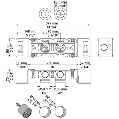 Vola RS83E-40 Elektronische infrarood sensor tbv dubbele spoeling, handsfree RVS