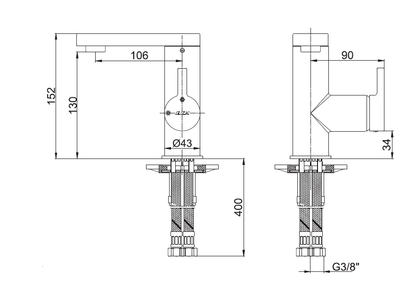 E.C.A Mina design wastafelmengkraan chroom