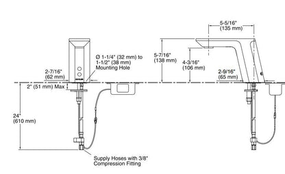 Kohler Hybrid Geometrische infrarood wastafelkraan chroom