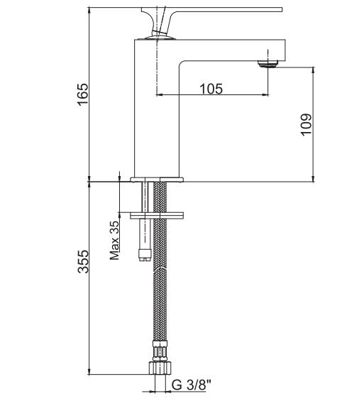 E.C.A Marine design wastafelkraan chroom