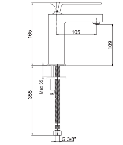 E.C.A Marine design wastafelkraan chroom