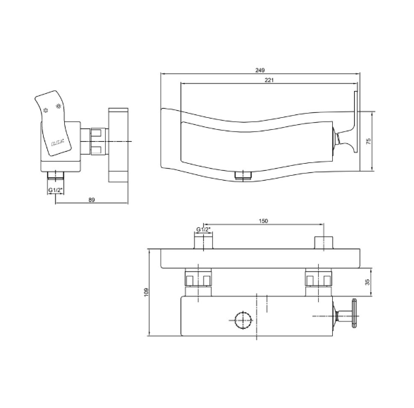 E.C.A Marine mooi design douchemengkraan chroom