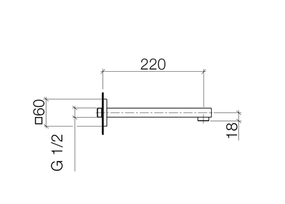 Dornbracht Symetrics afbouwdeel wanduitloop sprong 22 cm chroom