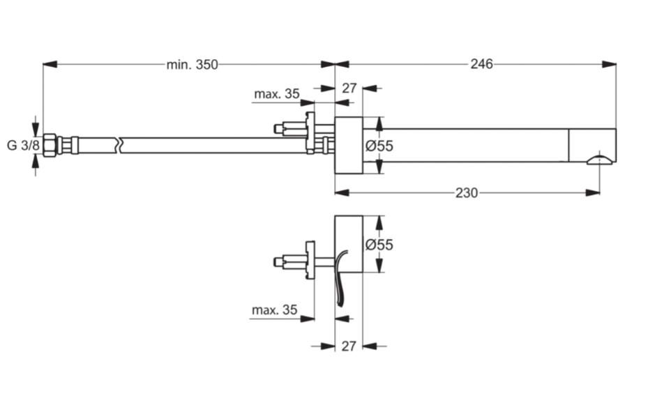 Ideal Standard CeraPlus electronische wandmengkraan chroom (A4161AA)