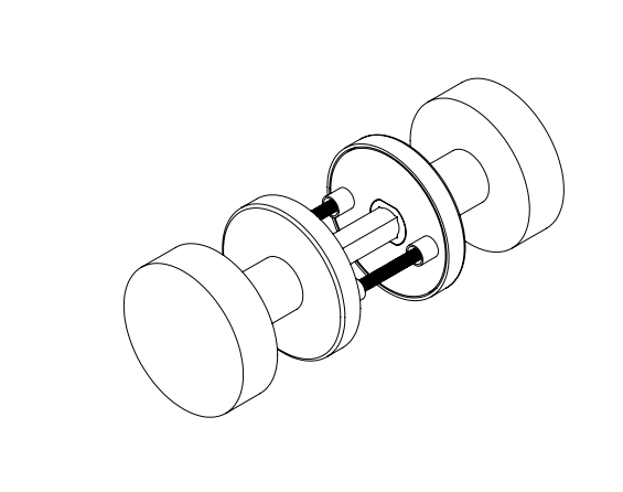 AXA vast rond deurknoppen met een diameter van 54 mm en een dikte van 17 mm (paar)