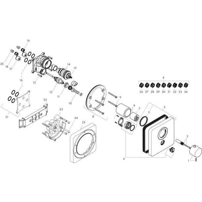 Hansgrohe ShowerSelect Highflow thermostaat met stopkraan voor 1 functie compleet set chroom