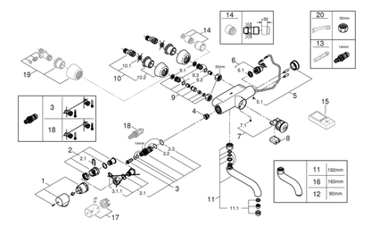 Grohe Europlus E wandkraan 6 V infrarood, Chroom
