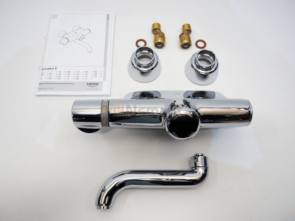 Grohe Europlus E wandkraan 6 V infrarood, Chroom