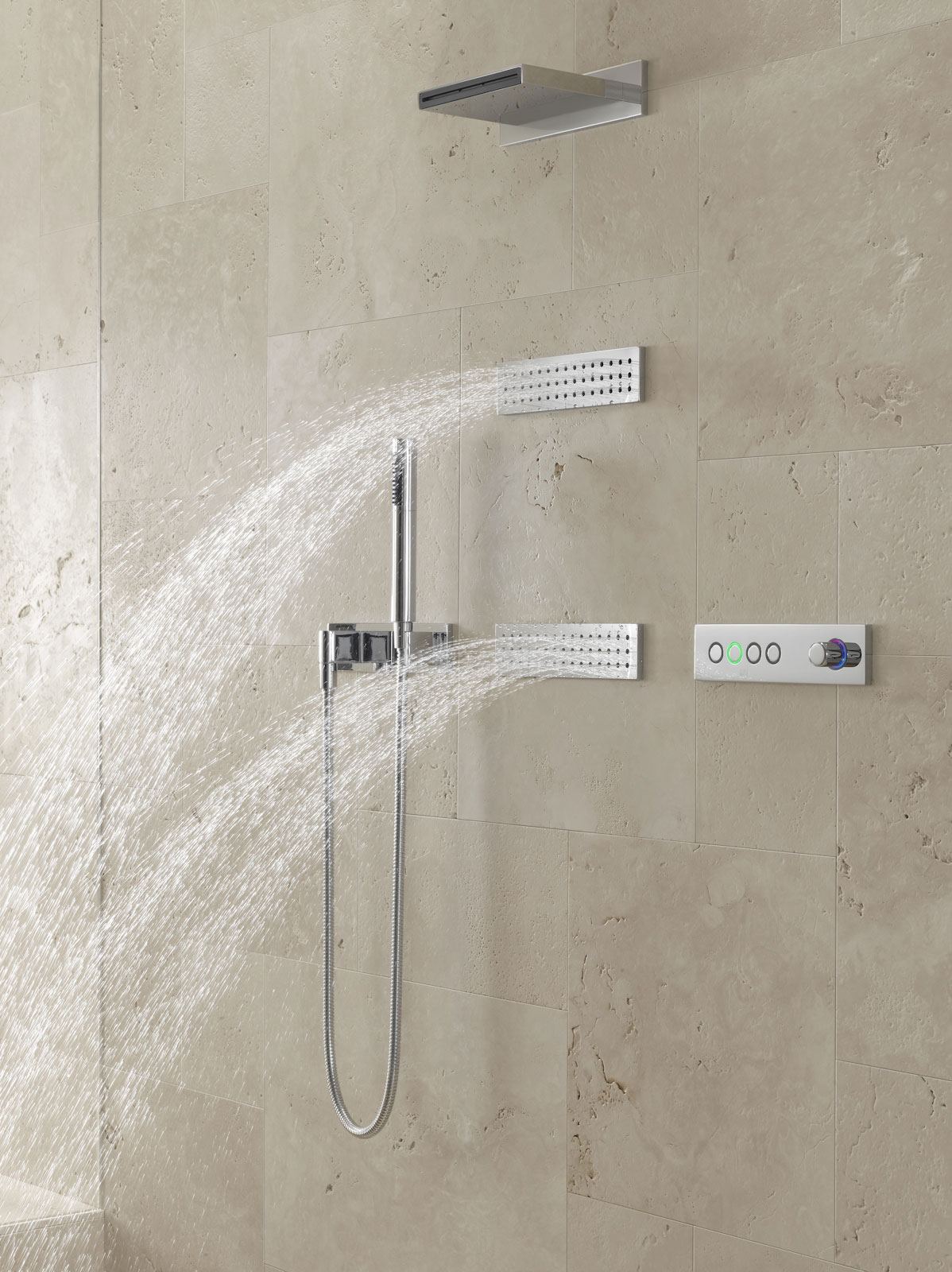 ATT Dornbracht vertical shower met just rain regendouche met plafondbevestiging