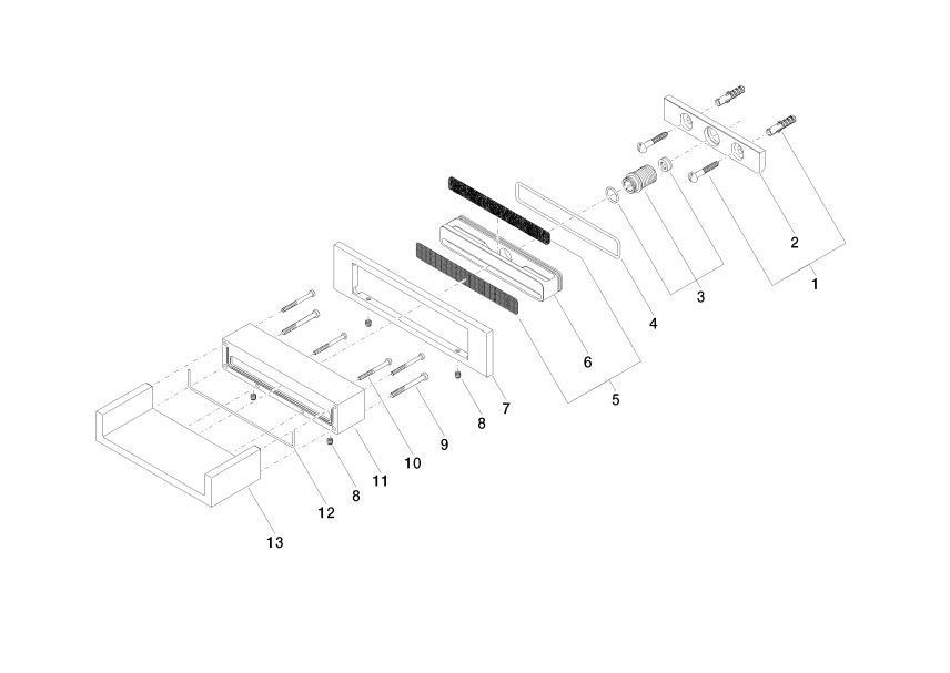 Dornbracht Cascada watervaluitloop voor wandmontage platina mat