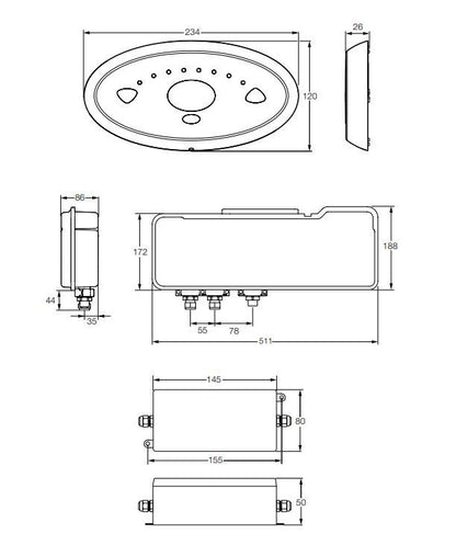 Rada Sense elektronische wastafelkraan of badkraan 1/2 inch temperatuurbegrenzing 230V waterbesparend Chroom