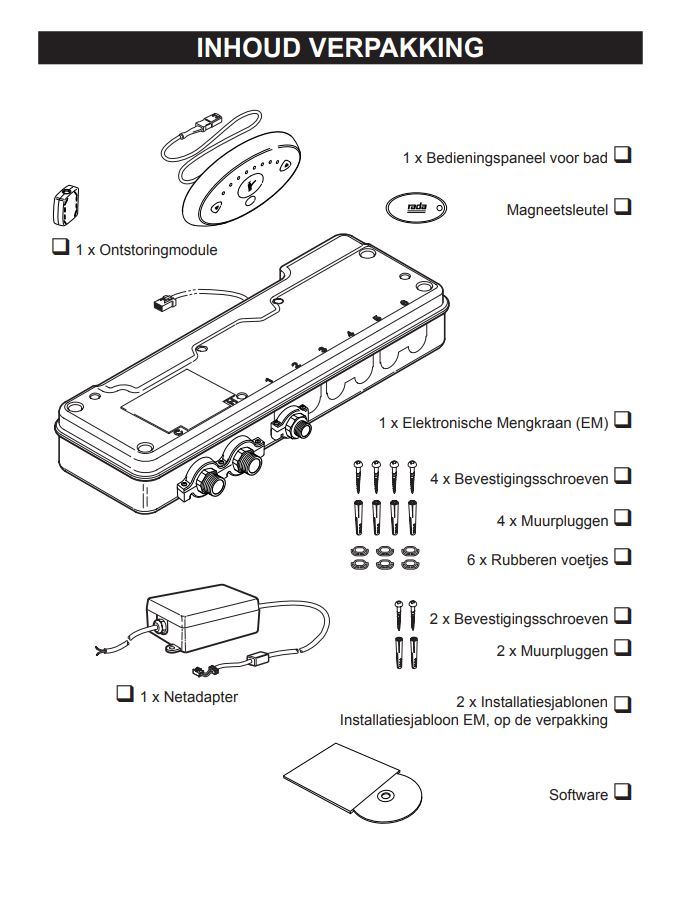 Rada Sense elektronische douchemengkraan, chroom