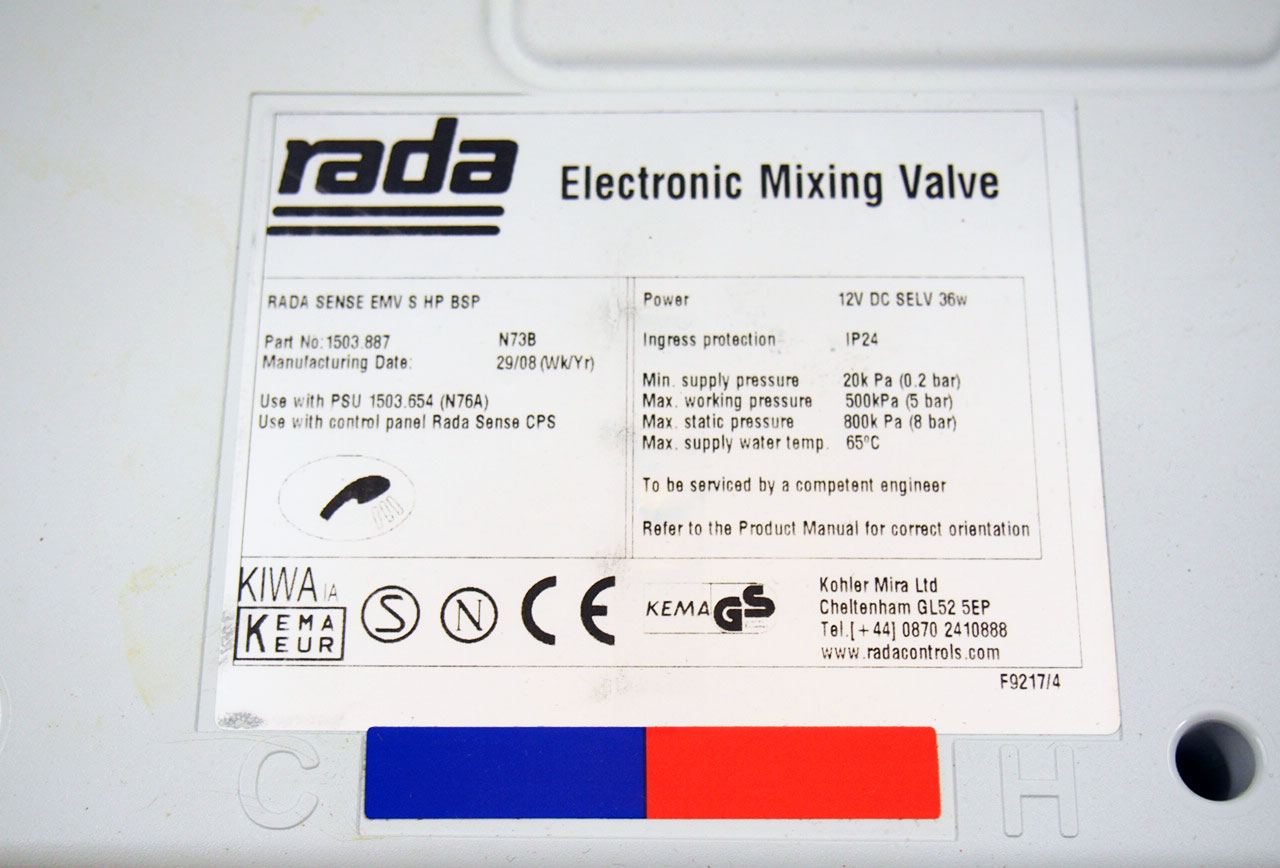 Rada Sense elektronische douchemengkraan, chroom