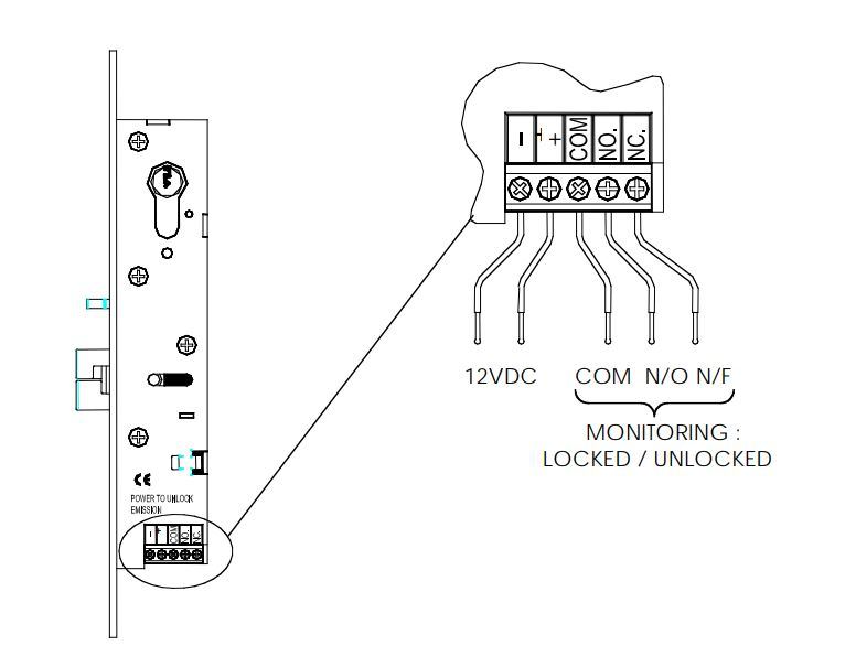 DIAX SDA25 Pengrendel voor doordraai deur of klapdeur arbeidsstroom 12 V DC  doorn 25 mm + Signaal.