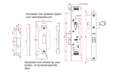 DIAX SDA25 Pengrendel voor doordraai deur of klapdeur arbeidsstroom 12 V DC  doorn 25 mm + Signaal.