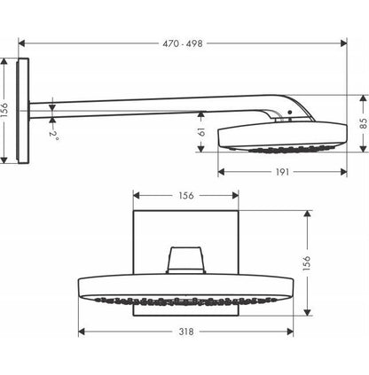 Hansgrohe Raindance select E hoofddouche 300 3jet met douchearm, chroom