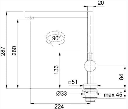 Franke planar light design keukenmengkraan met led verlichting, chroom