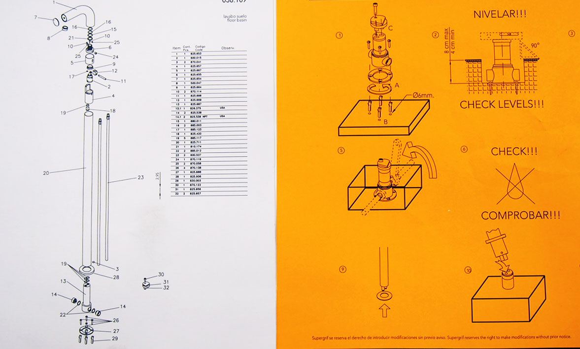 Supergrif D38 vrijstaand design wastafelkraan chroom