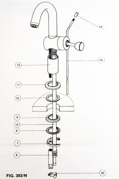 Mariani design wastafelmengkraan met joystick bediening en waste chroom