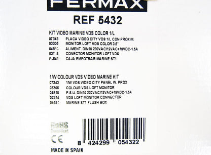 Fermax 5432 Marine /Loft video kit1-V voor ééngezinswoning vandalismebestendig