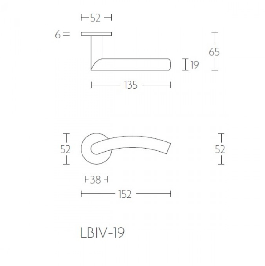 Linox basic LB-IV deurkruk mat RVS 19mm op rozet (paar)