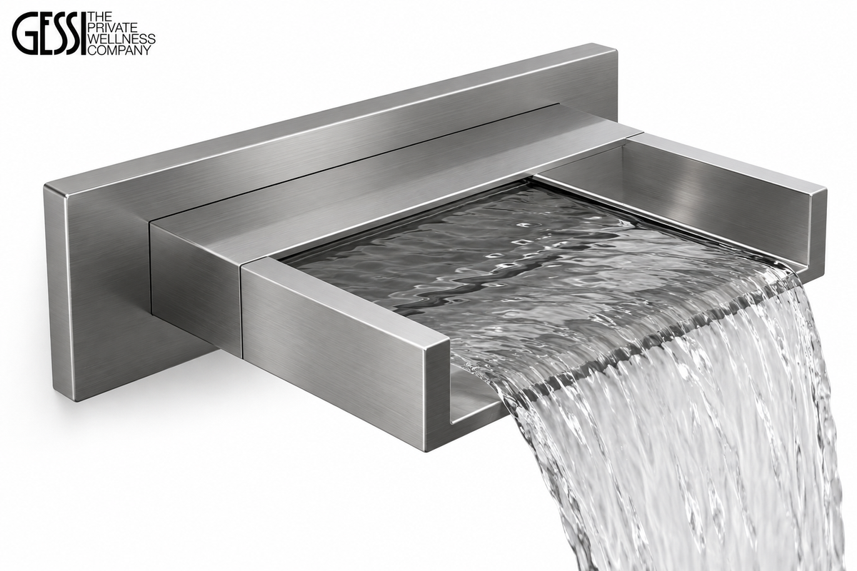 Gessi Rettangolo Cascada, waterval wandmontage RVS