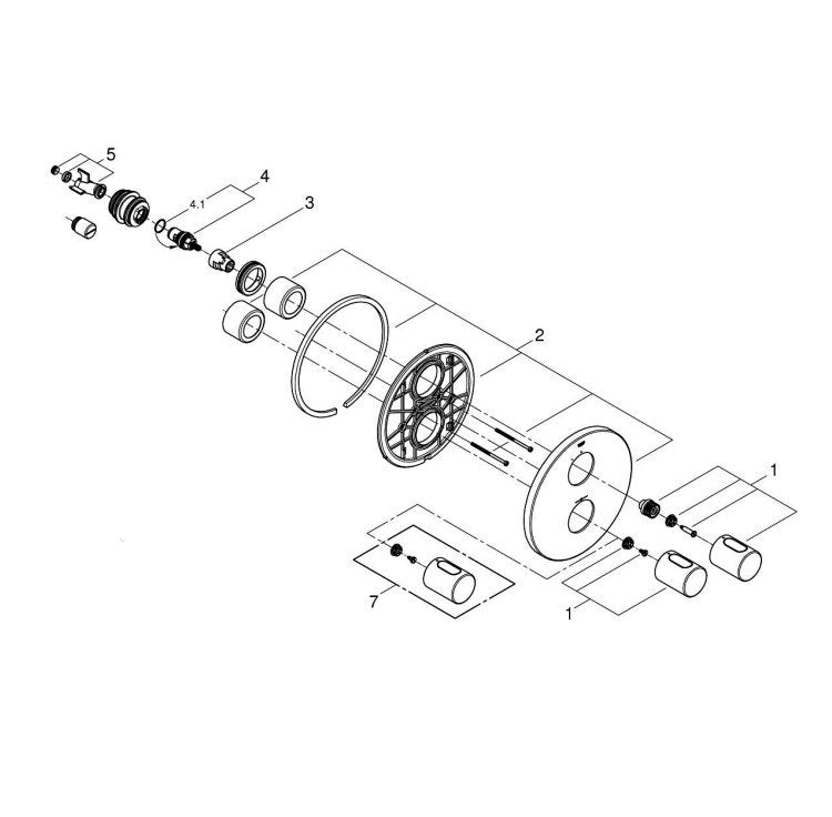 Grohe Grohtherm 3000 Cosmopolitan afdekset voor thermostaat 1-weg zonder omstel chroom