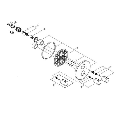Grohe Grohtherm 3000 Cosmopolitan afdekset voor thermostaat 1-weg zonder omstel chroom