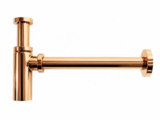 Gessi Inciso Design bekersifon met rozet 1 1/4'' Copper PVD