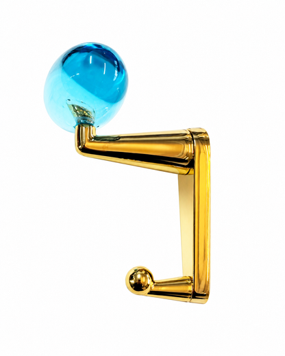 Haak Colombo Italiaans Design Aria CB27 verguld goud / glas lichtblauw