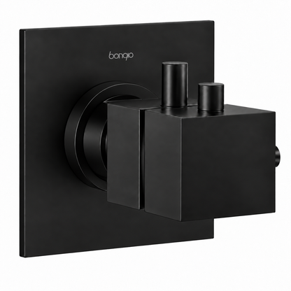 Bongio Project Line Wellness inbouw thermostaat doucheset 3-weg hoofddouche met waterval/cascade, mat zwart