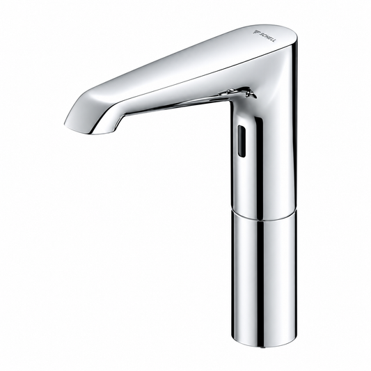 SCHELL XERIS E² HD-K – Hoge elektronische wastafelkraan, geschikt voor koud of voorgemengd water, inclusief ingebouwde 220V-transformator