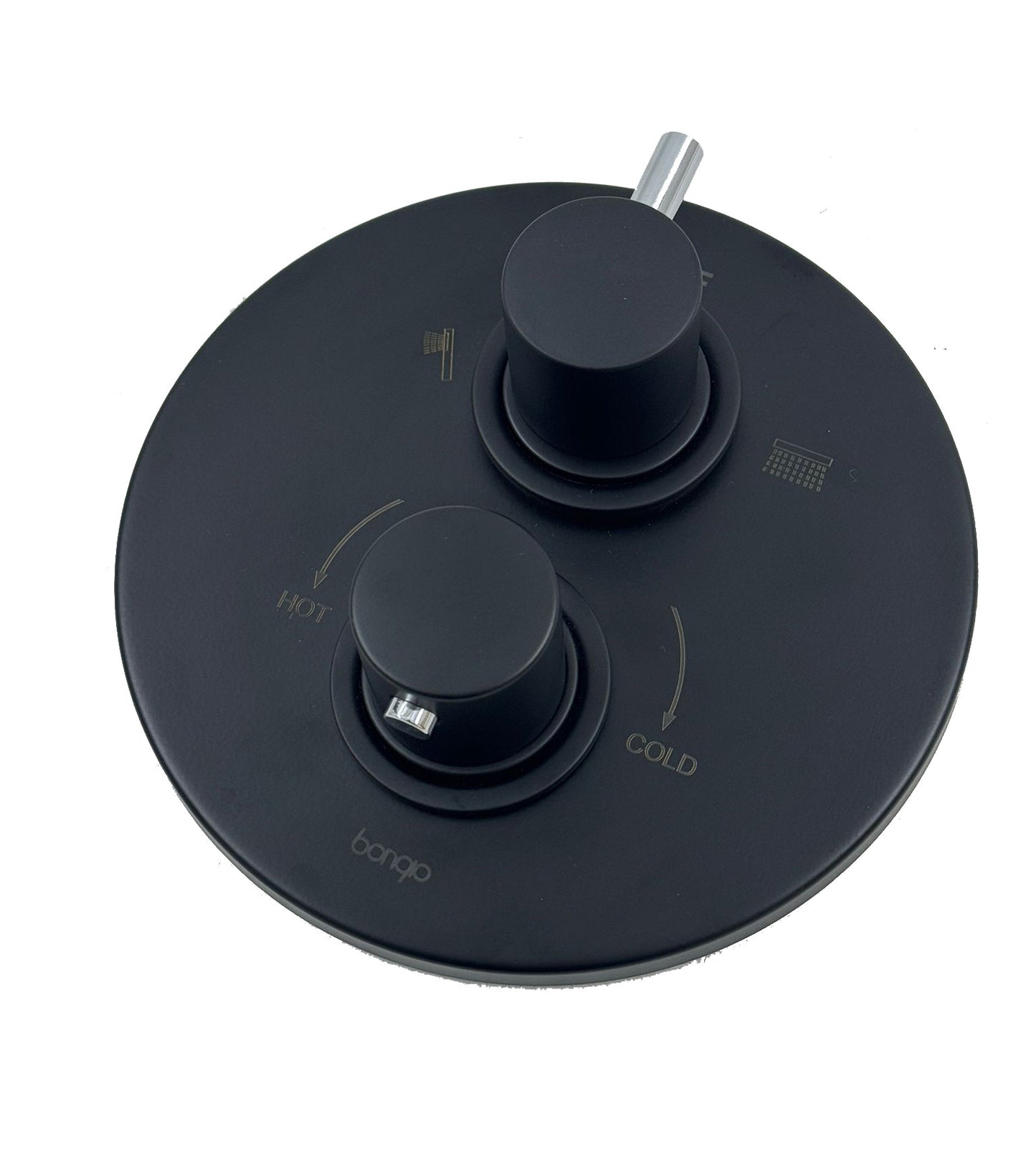 Bongio Squadra regendoucheset met thermostaatkraan 2-weg, mat zwart