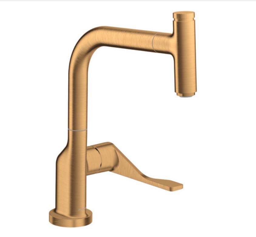 Hansgrohe Axor Citterio ééngreeps keukenmengkraan 230 met uittrekbare uitloop (Brushed Optic Gold)