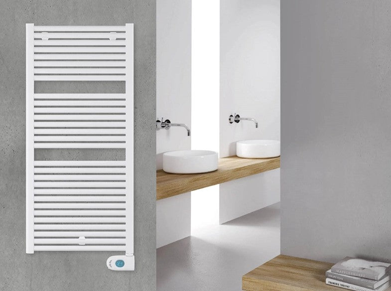 DRL Claudia E-Comfort elektrische badkamerradiator 500 Watt RAL9016 met digitale thermostaat, Wit