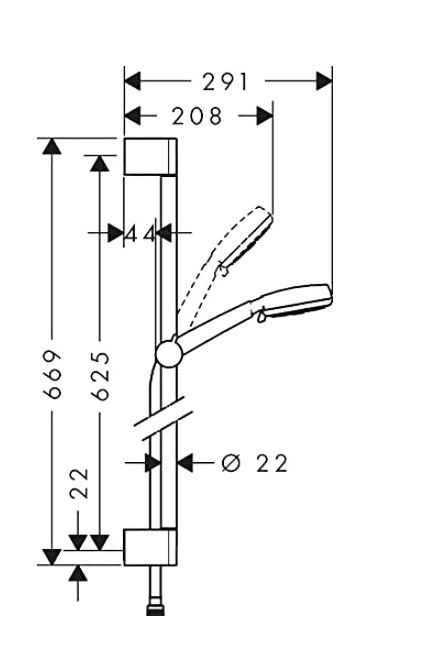 Hansgrohe ShowerSelect Highflow thermostaat met stopkraan voor 1 functie compleet set chroom