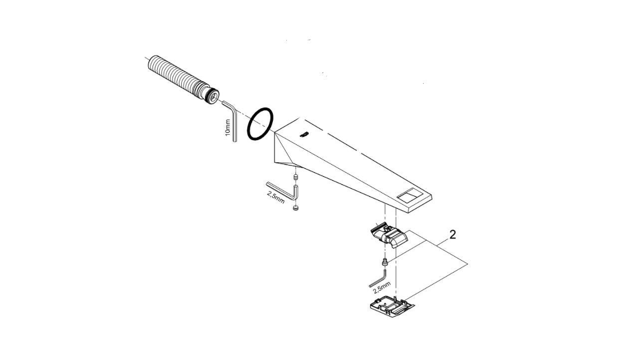 Grohe Allure Brilliant baduitloop sprong 210 mm chroom