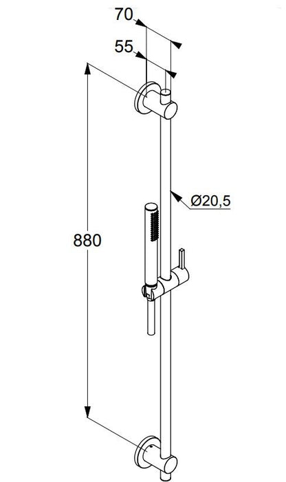 KLUDI NOVA FONTE Puristic glijstangset doucheset chroom 