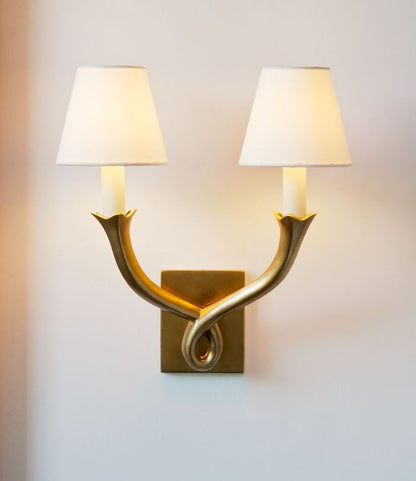 Prachtige unieke paar Holt Knot Wall Light Brass 2-arm