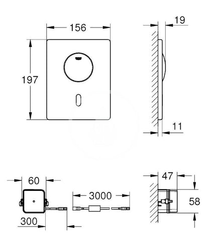 Grohe Tectron Skate infrarood elektronica voor wc-reservoir, chroom