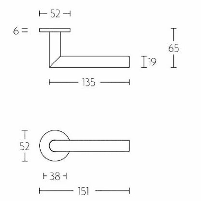 BASIC LBII-19 deurkrukken op ronde rozet mat zwart (paar)