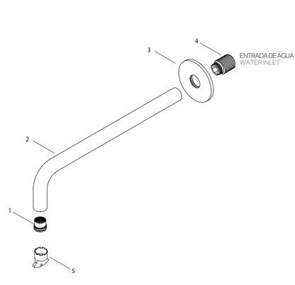 Qisani Flow thermostatische inbouw baddouchekraan 2-weg ovaal Gold / Goud